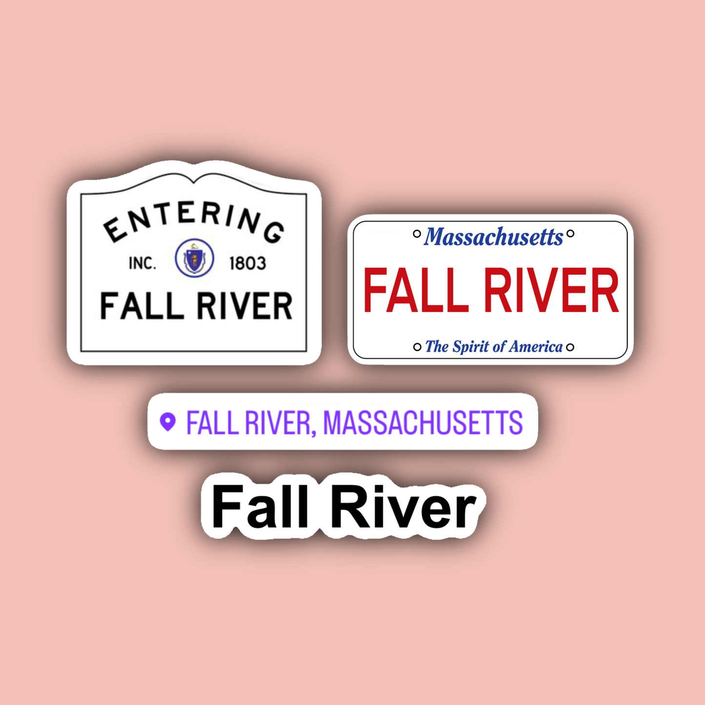 Fall River Massachusetts Sticker Pack