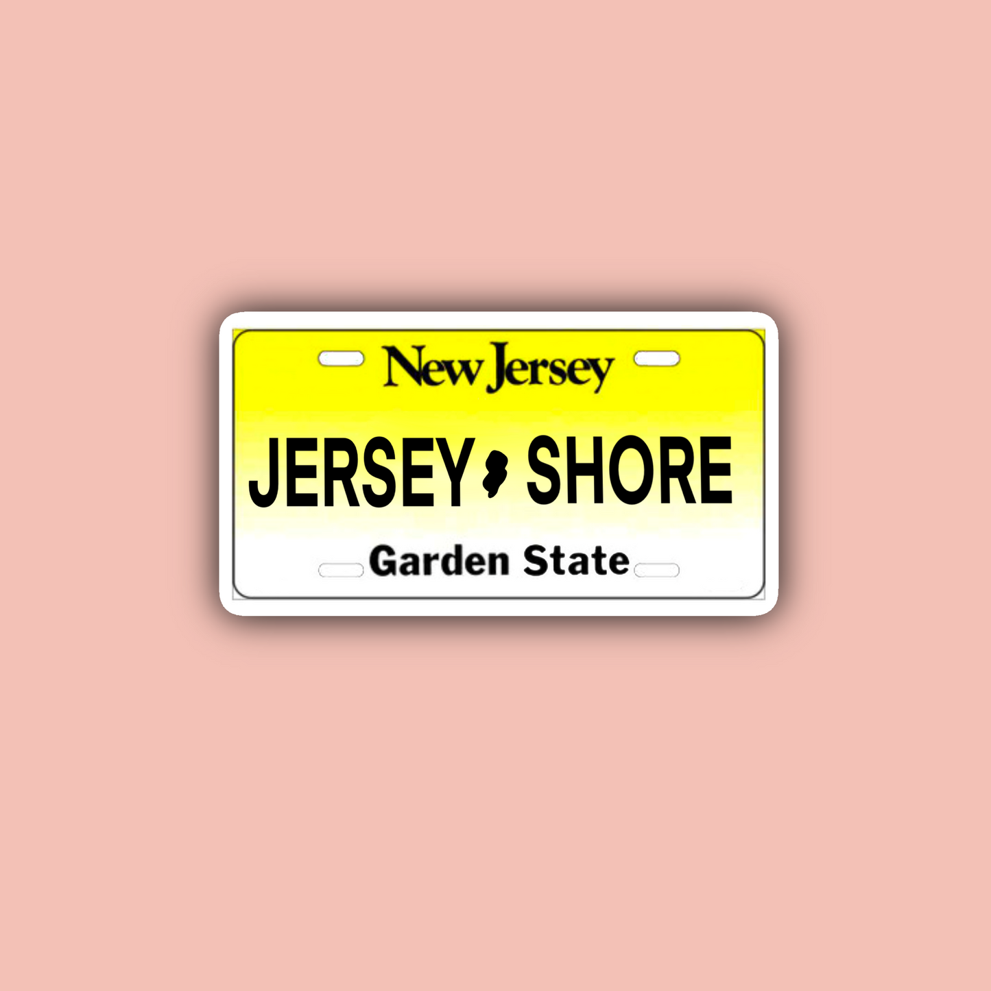 Jersey Shore License Plate - 3" Waterproof Sticker