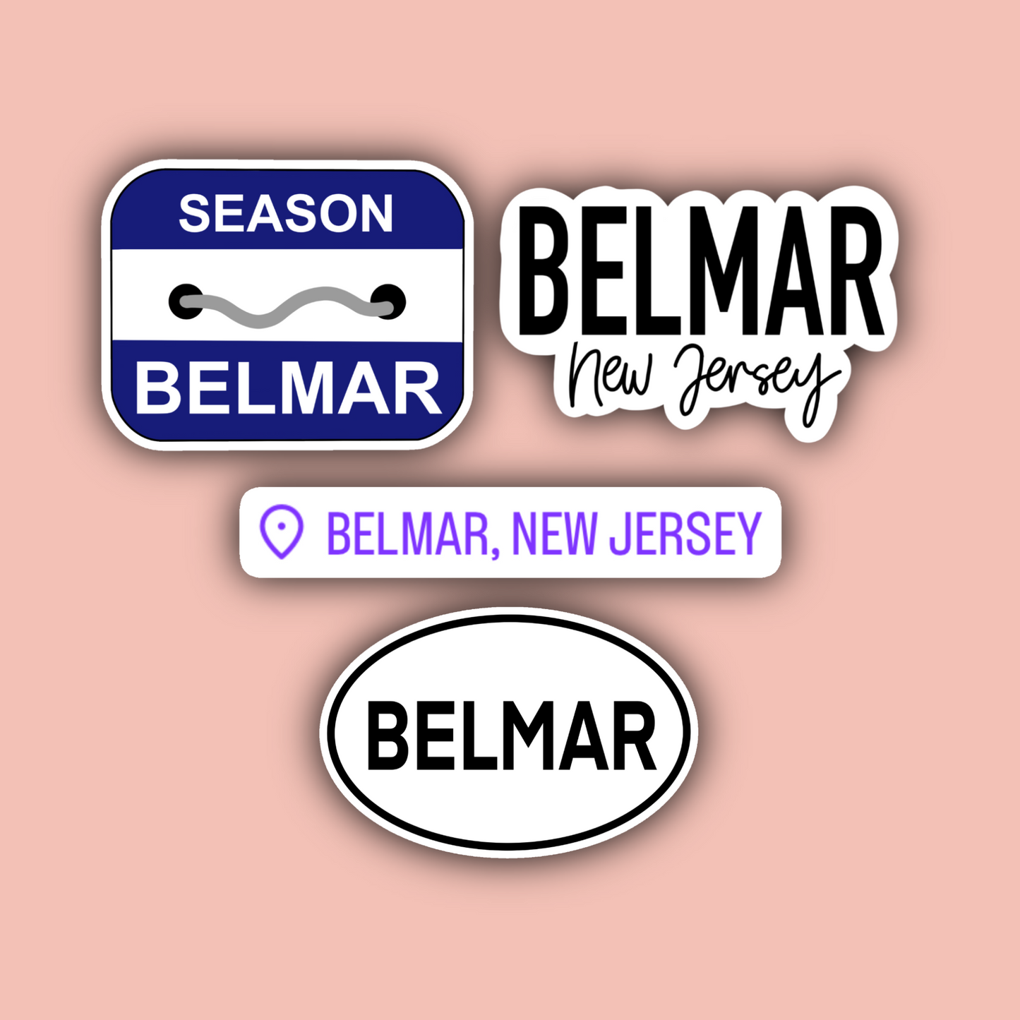Belmar New Jersey Sticker Pack