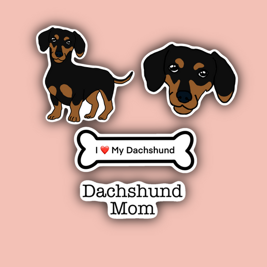Black Dachshund Sticker Pack
