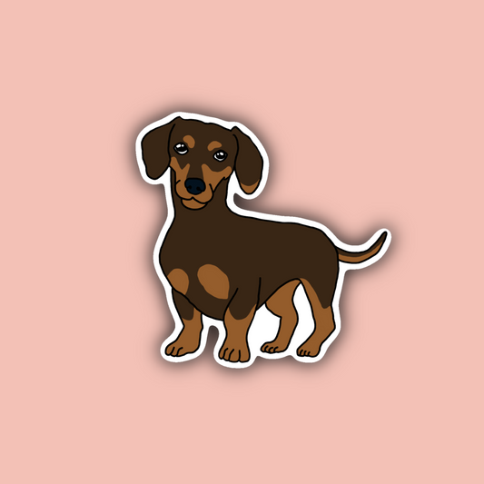 Brown Dachshund - 3" Waterproof Sticker