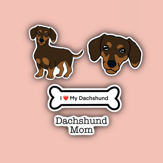 Brown Dachshund Sticker Pack