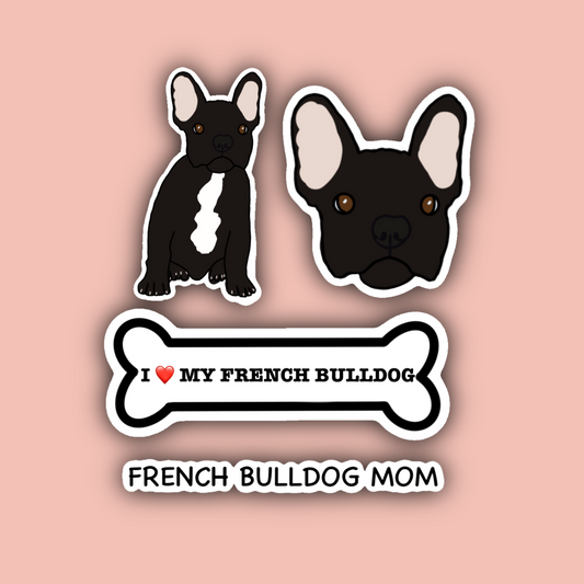 Black French Bulldog Sticker Pack