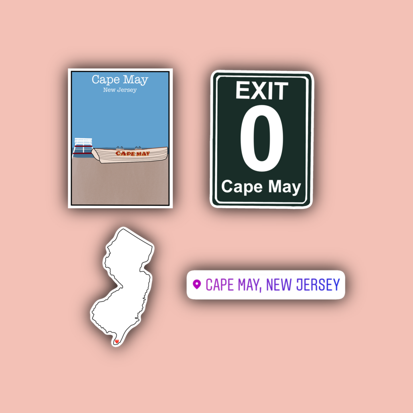 Cape May New Jersey Sticker Pack