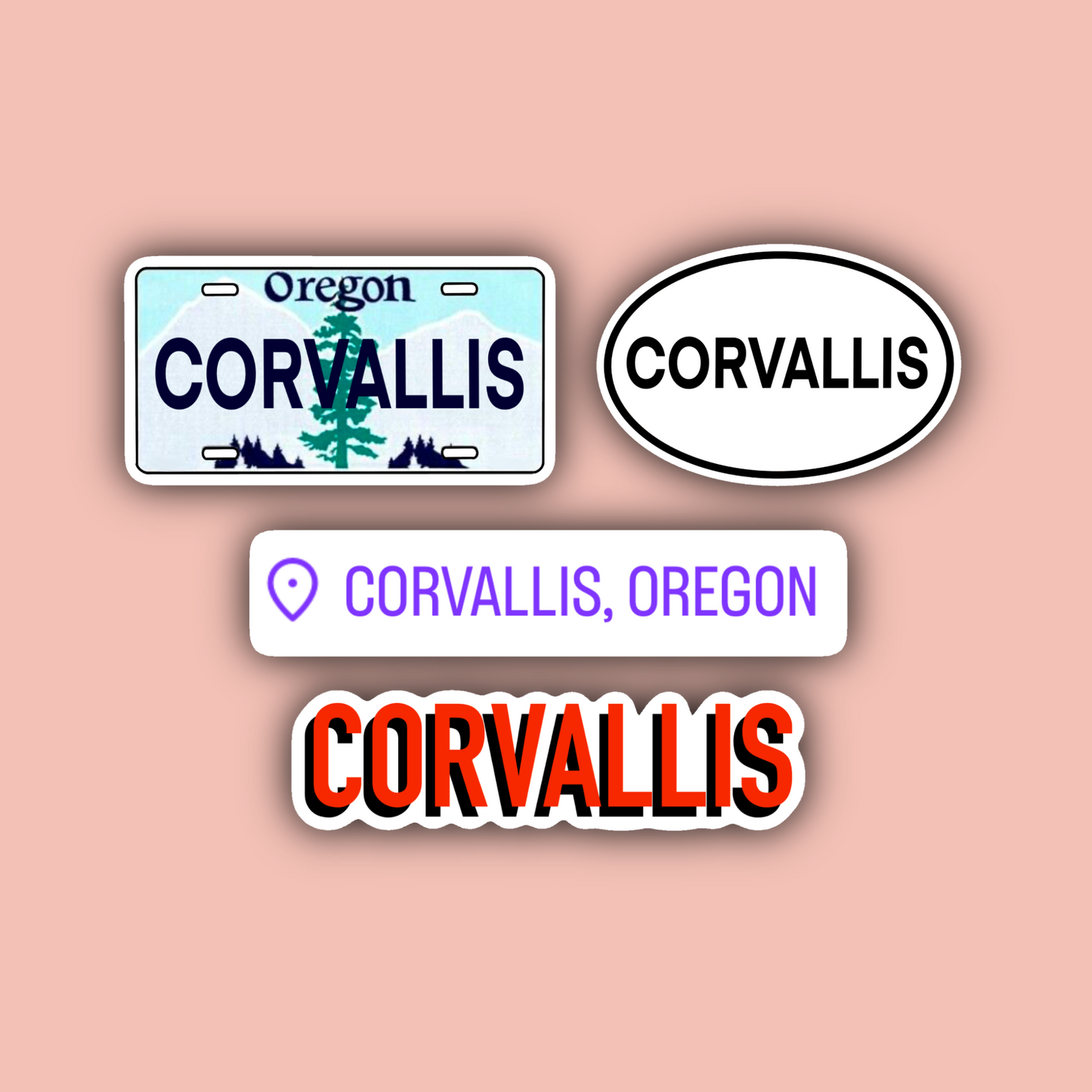 Corvallis Oregon Sticker Pack