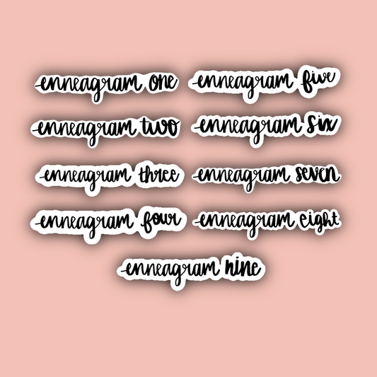 Enneagram Cursive Sticker Pack