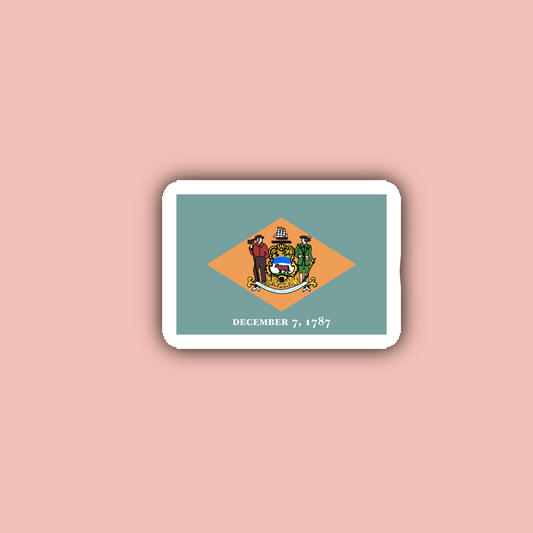 Delaware Flag - 3" Waterproof Sticker