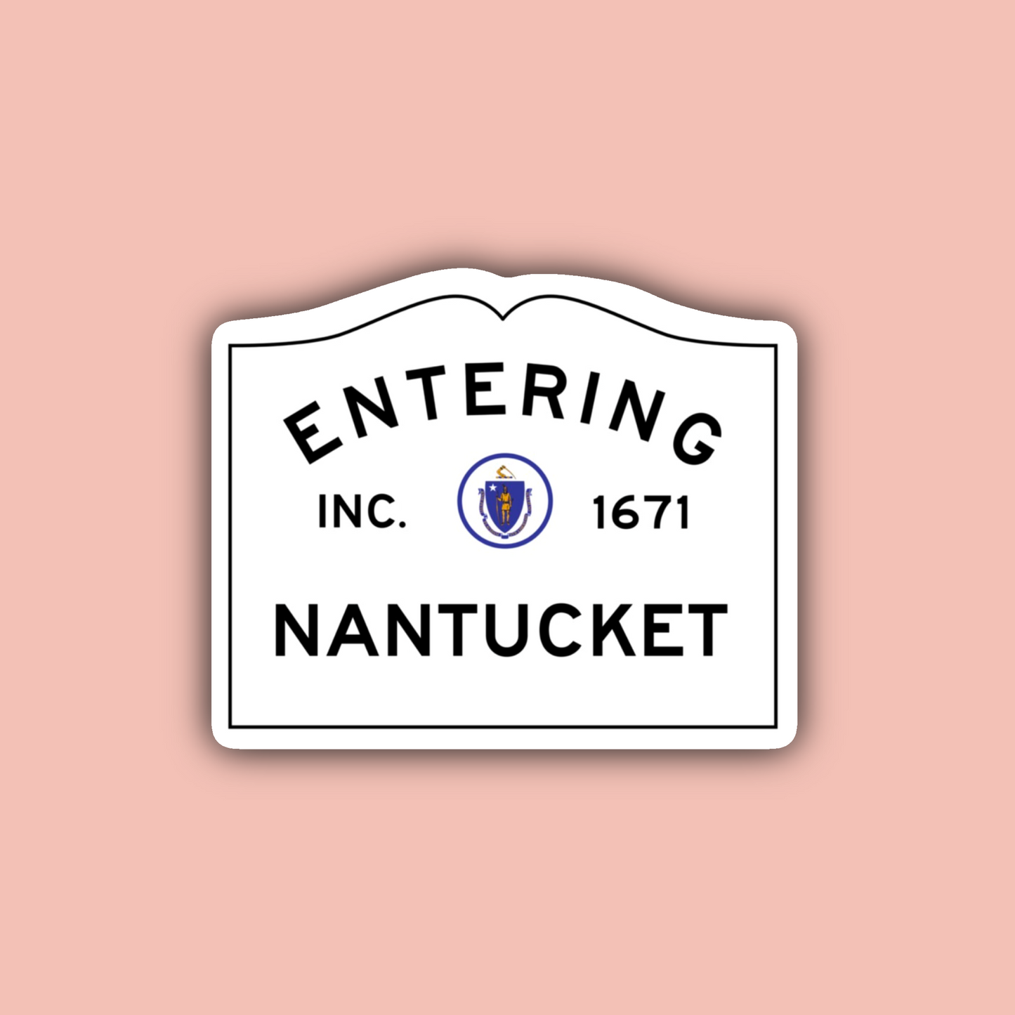 Nantucket Sticker Pack - Waterproof Nantucket Stickers - Outline - Entering Sign - Oval - Geotag