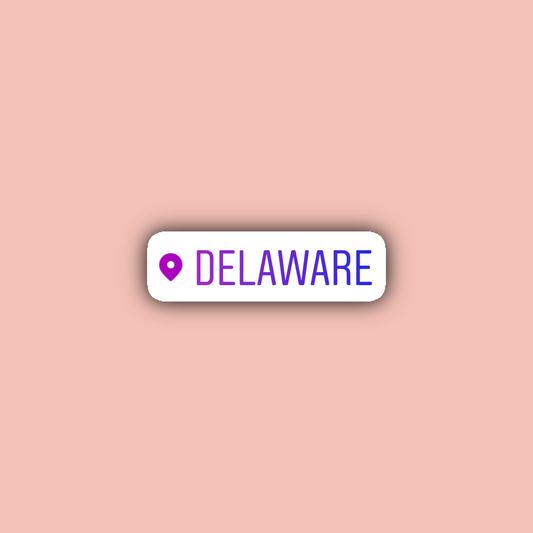 Delaware Geotag - 3" Waterpoof Sticker