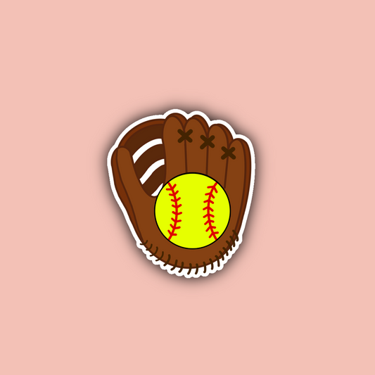 Softball Glove - 3" Waterpoof Sticker
