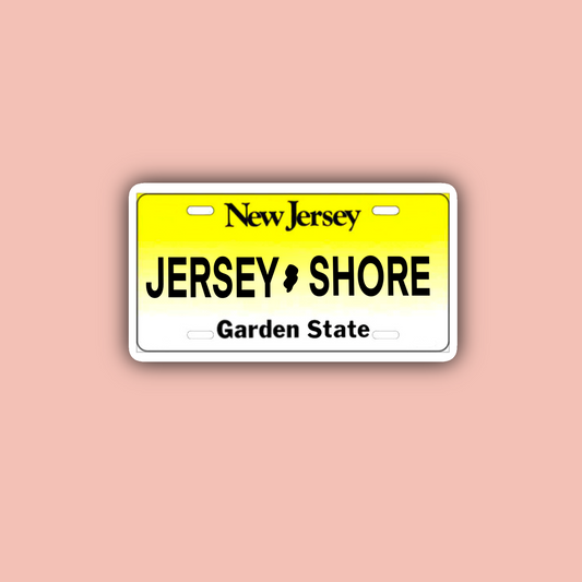 Jersey Shore License Plate - 3" Waterproof Sticker
