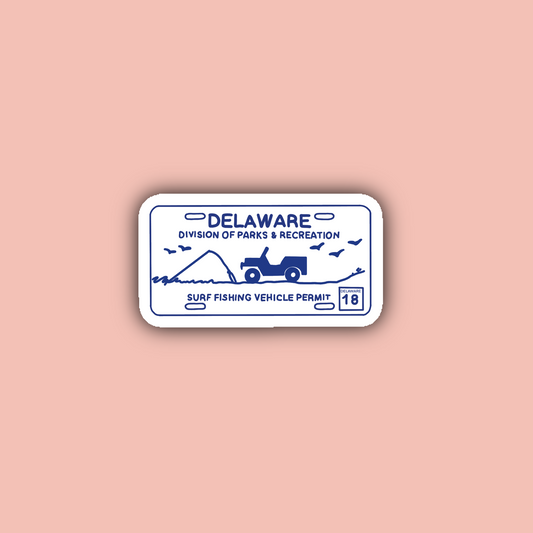 Delaware Beach Tag - 3" Waterproof Sticker