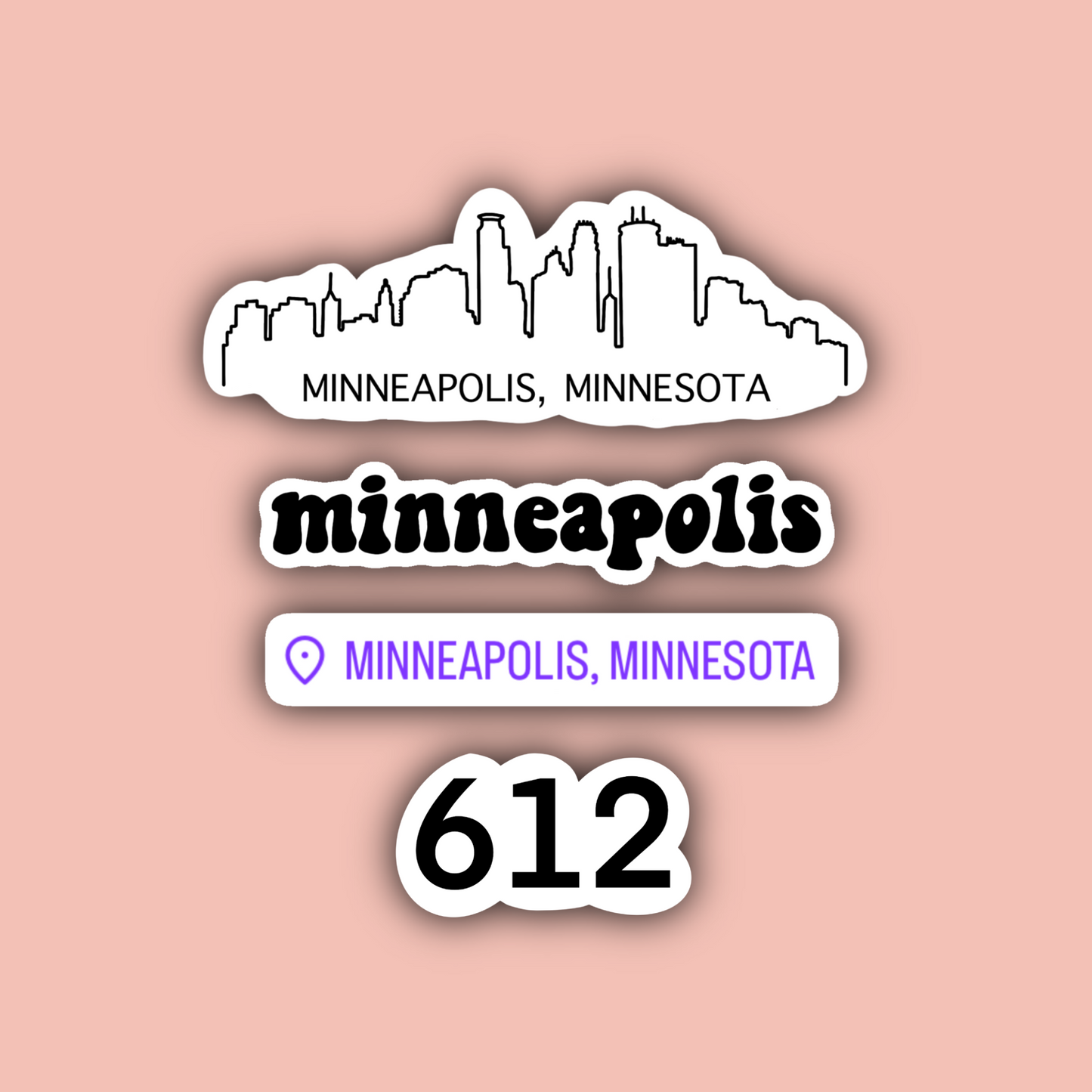 Minneapolis Minnesota Sticker Pack