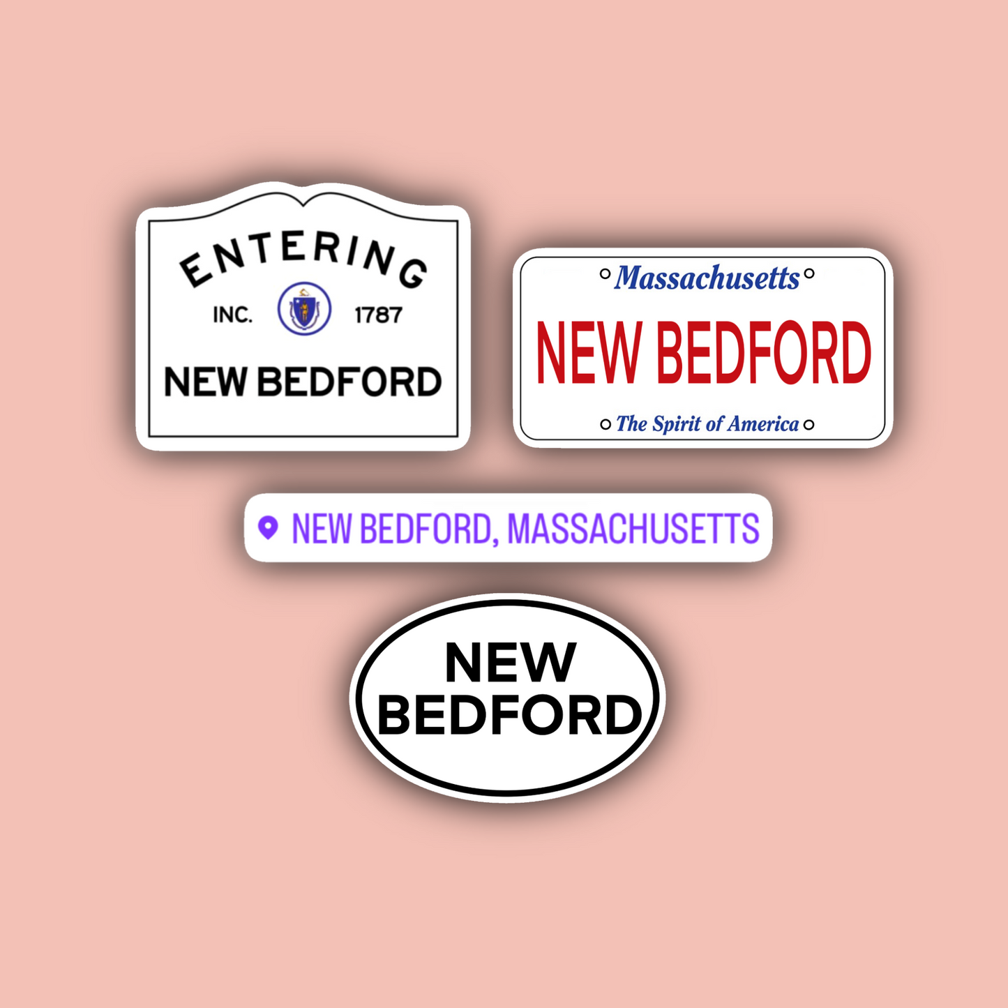 New Bedford Massachusetts Sticker Pack