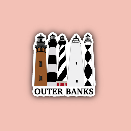 OBX (Outerbanks) Lighthouses - 3" Waterproof Sticker