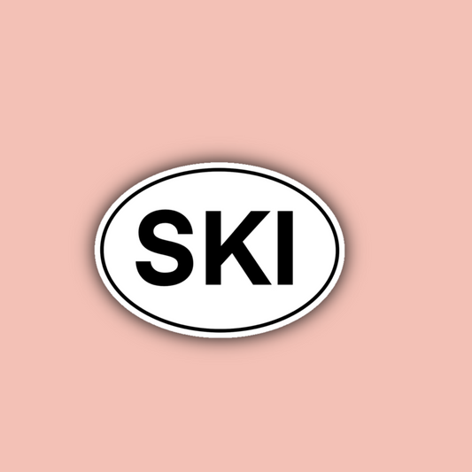 Ski Oval - 3" Waterproof Sticker