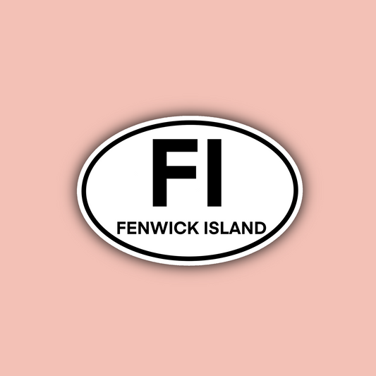 Fenwick Island Oval - 3" Waterproof Sticker