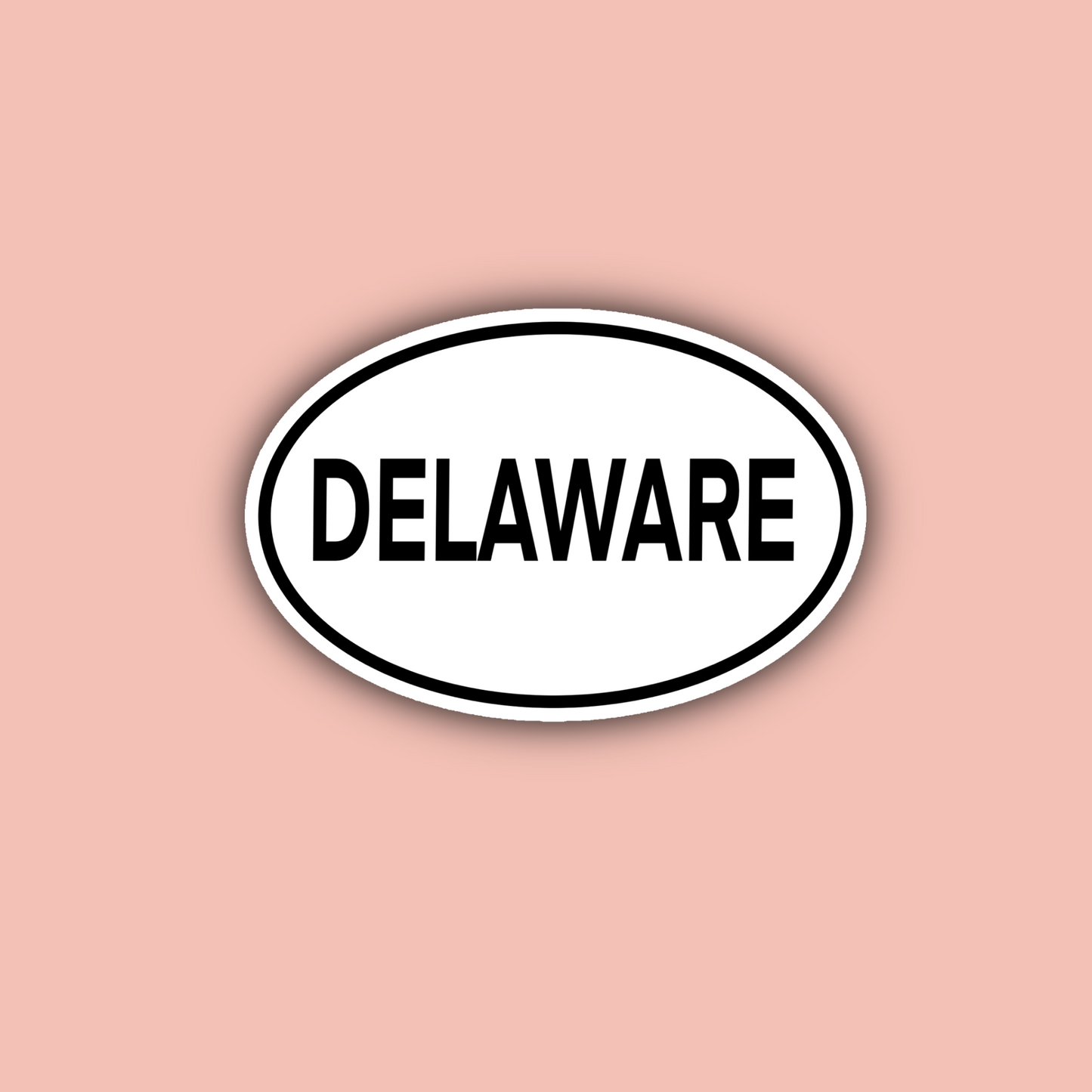 Delaware Oval - 3" Waterproof Sticker