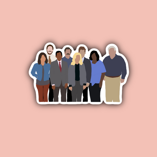 Parks and Rec Cast - 3" Waterproof Sticker