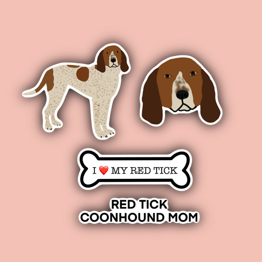Red Tick Coonhound Sticker Pack