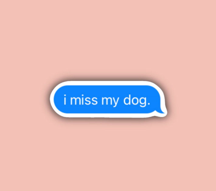 I Miss My Dog Text Bubble - 3" Waterproof Sticker