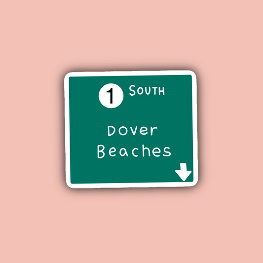 Delaware Route 1 Sign - 3" Waterproof Sticker