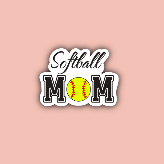 Softball Mom - 3" Waterproof Sticker