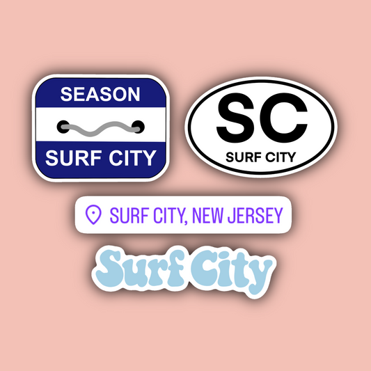 Surf City New Jersey Sticker Pack