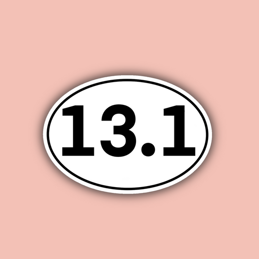 Half Marathon (13.1) Oval - 3" Waterproof Sticker