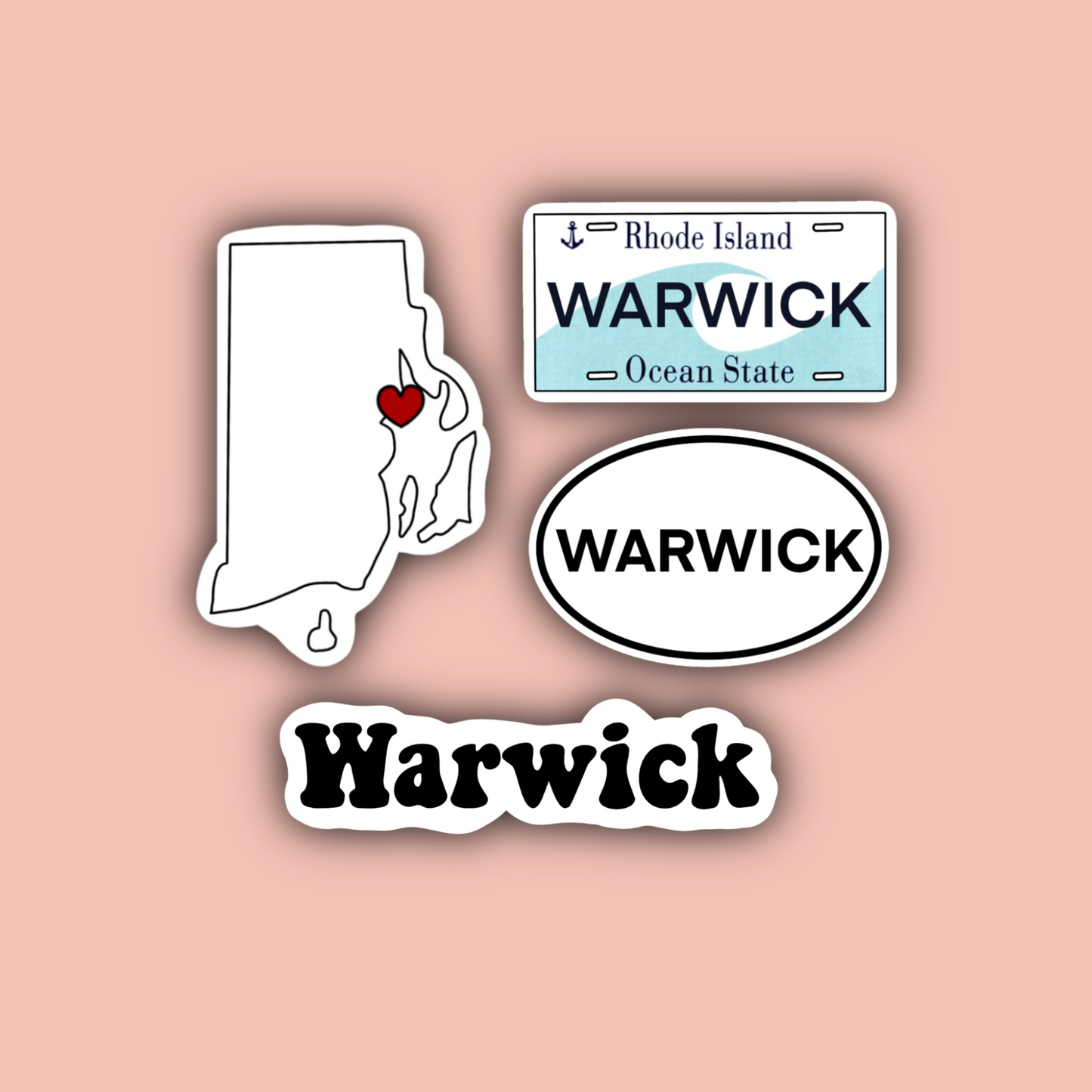 Warwick Rhode Island Sticker Pack