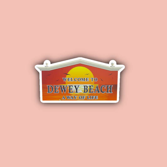 Dewey Beach Welcome Sign - 3" Waterproof Sticker