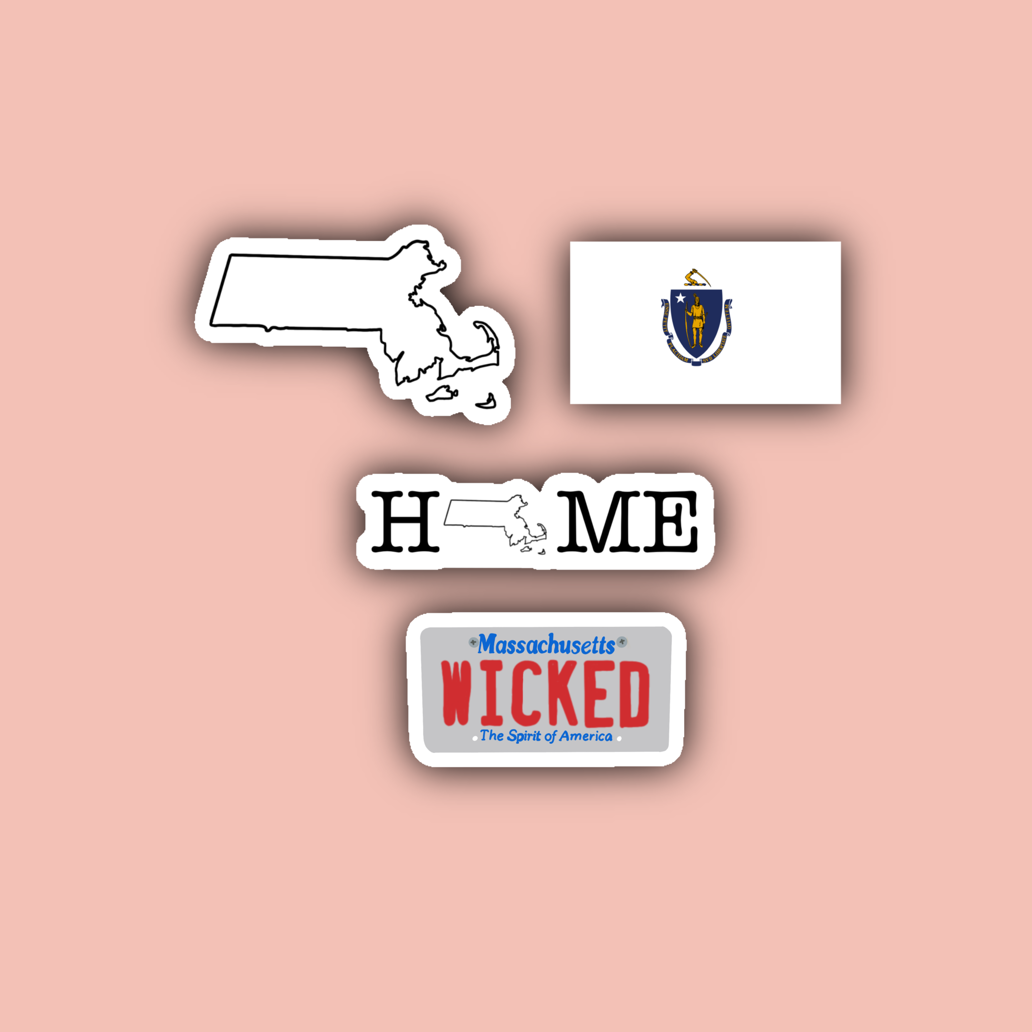Massachusetts Sticker Pack – Delmarva Stickers