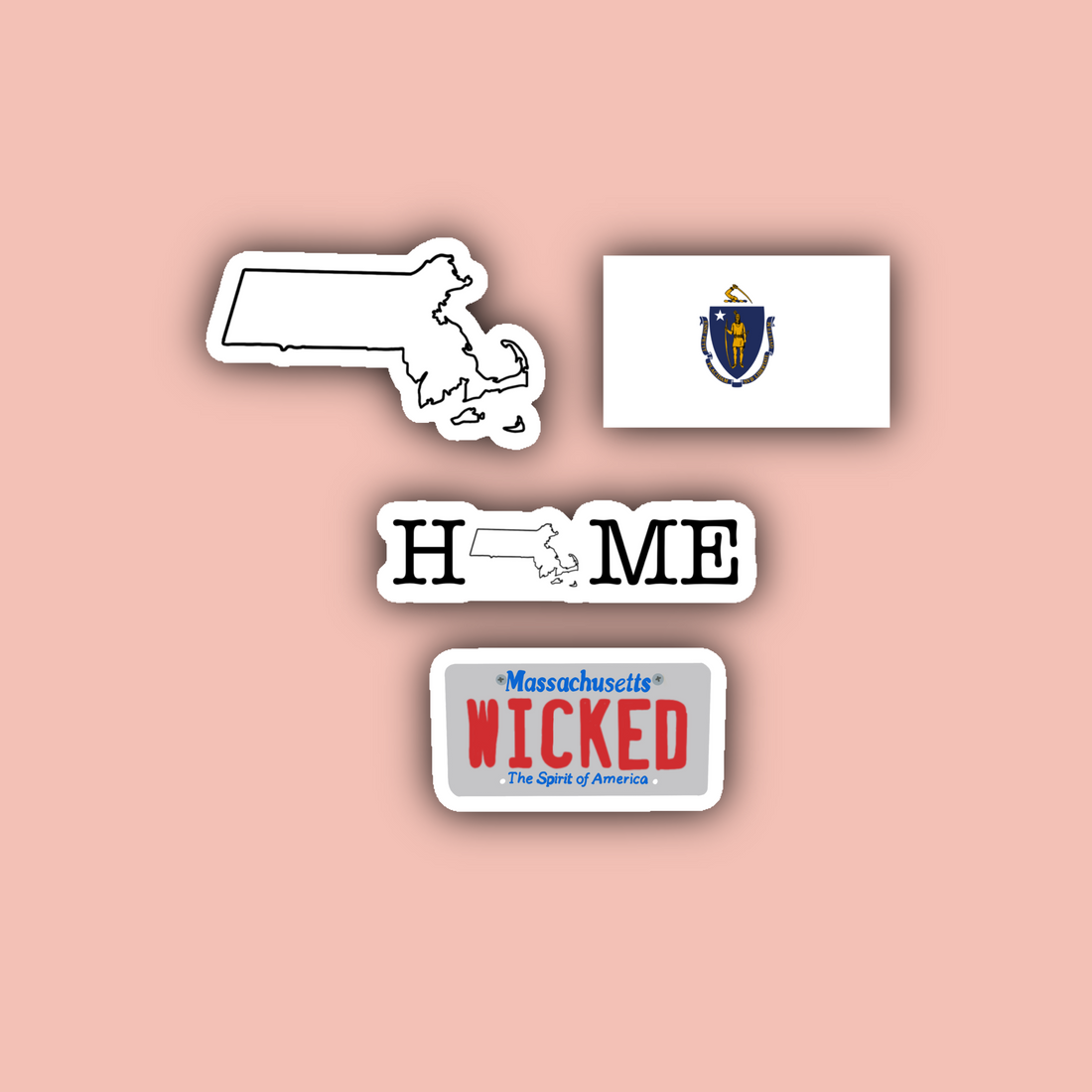 Massachusetts Sticker Pack – Delmarva Stickers
